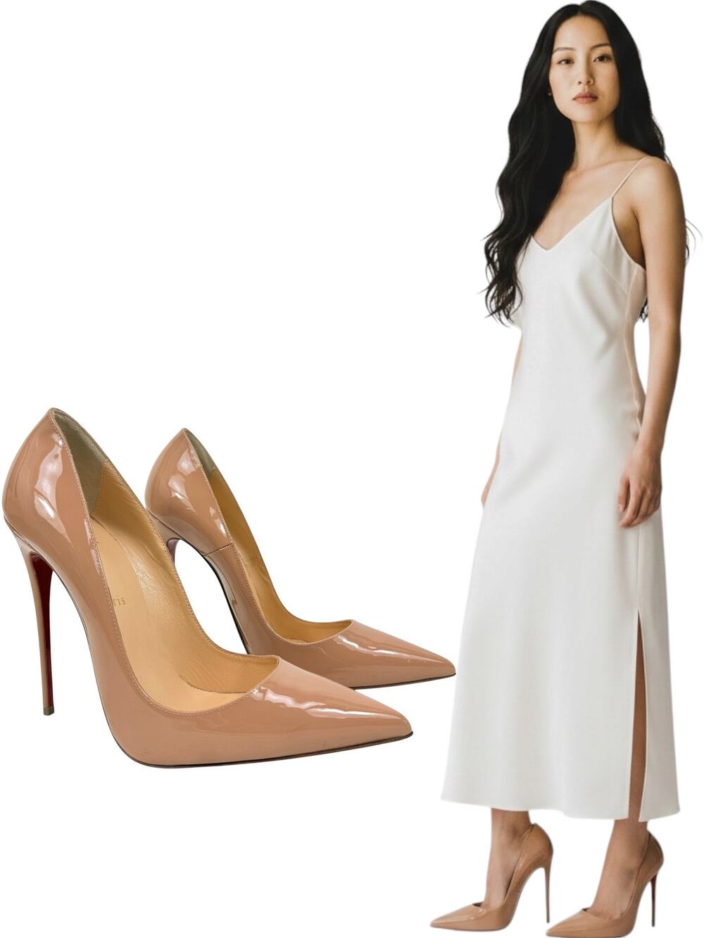 Christian Louboutin So Kate Patent Leather Pumps Nude Size 40